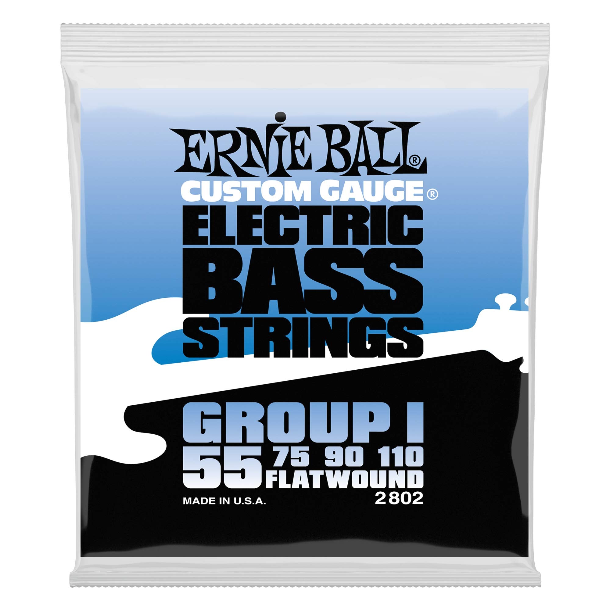 Ernie Ball Group I Flatwound Bass Guitar Strings, 55-110 Gauge (P02802)